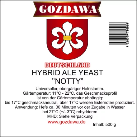 Gozdawa Hybridní kvasnice Ale „Nottingham“ 500 g