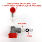 Kegland ball lock +  8 mm (5/16") rychlospojka – strana plynu (šedá-červená)