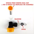 Kegland ball lock + 9,5 mm (3/8") rychlospojka – strana piva (černá-žlutá)