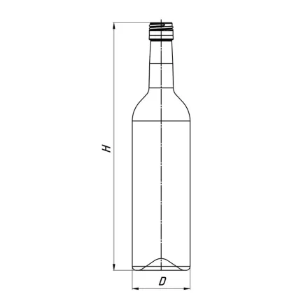 Bordoi láhev na víno 310 BVS se šroubovým uzávěrem – bez dna – VÝPRODEJ